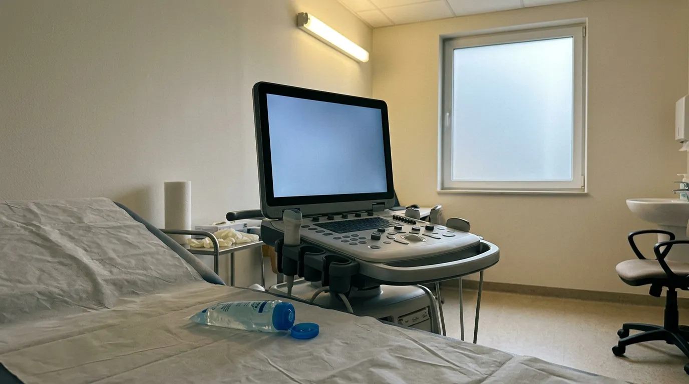 Salle d’examen médicale équipée d’un échographe